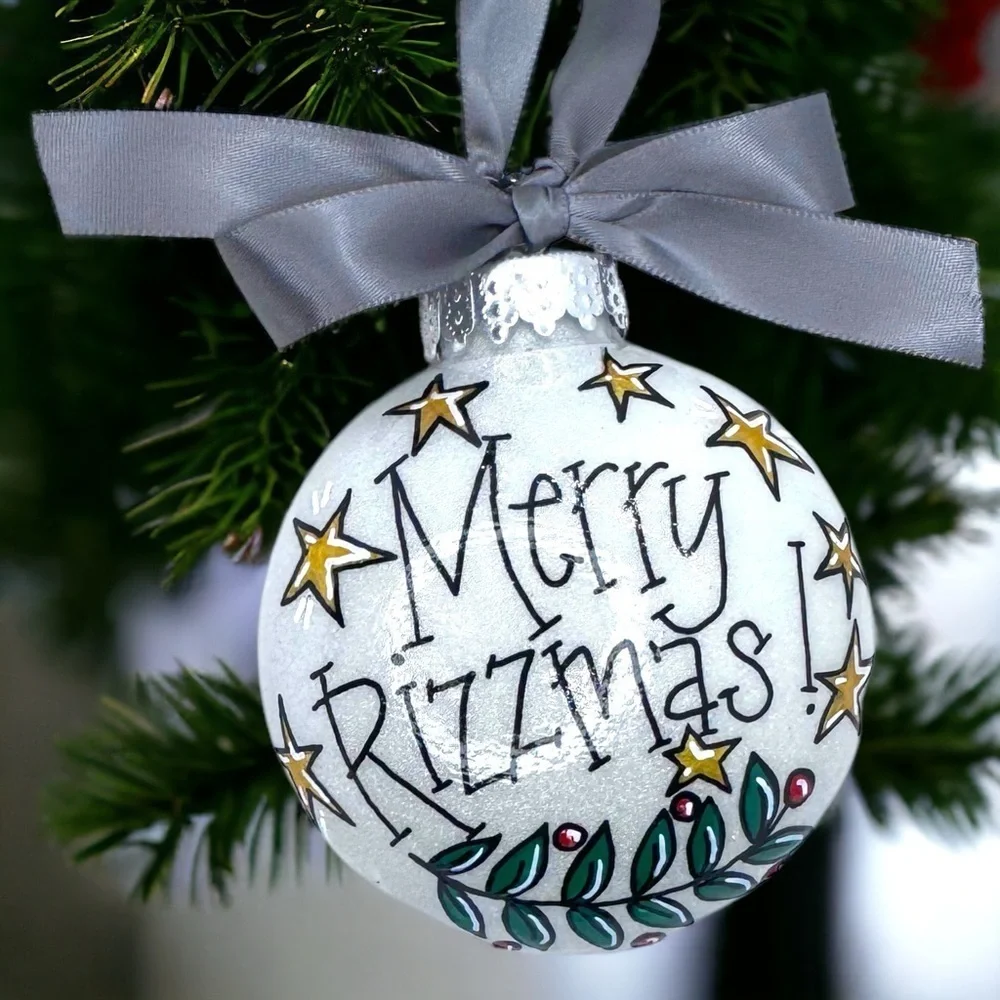 Merry Rizzmas! Custom Hand-Painted Christmas Ornament I Personalized Gift